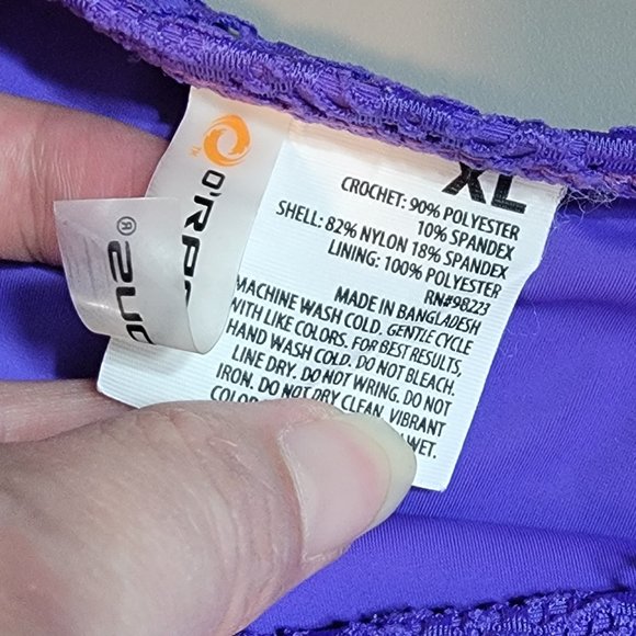 O'rageous Purple Crochet/Lace String Side Tie Bikini Bottoms - Picture 8 of 8